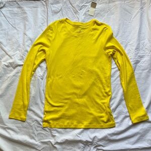 NWT Gap lemon yellow long sleeve tee, womens size L